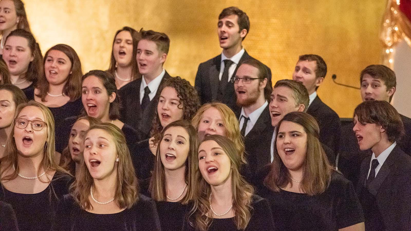 Concert choir performing at annual Christmas at Mary concert